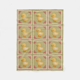 Yellow Ducky Quilt Fleece Blanket