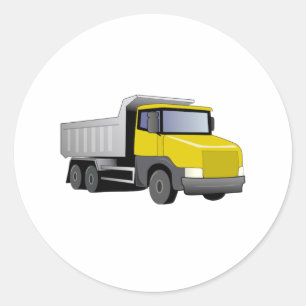 Yellow Dump Truck Classic Round Sticker