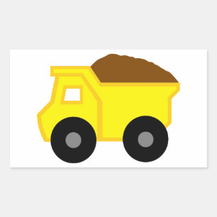 Yellow Dump Truck Rectangular Sticker