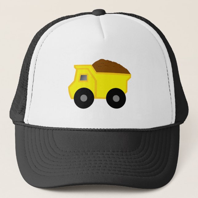 Yellow Dump Truck Trucker Hat (Front)