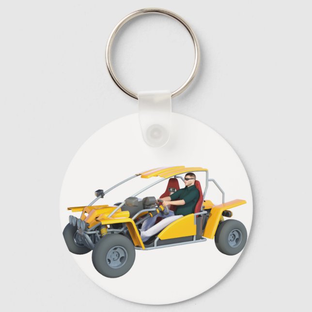 Yellow Dune Buggy Key Ring (Front)
