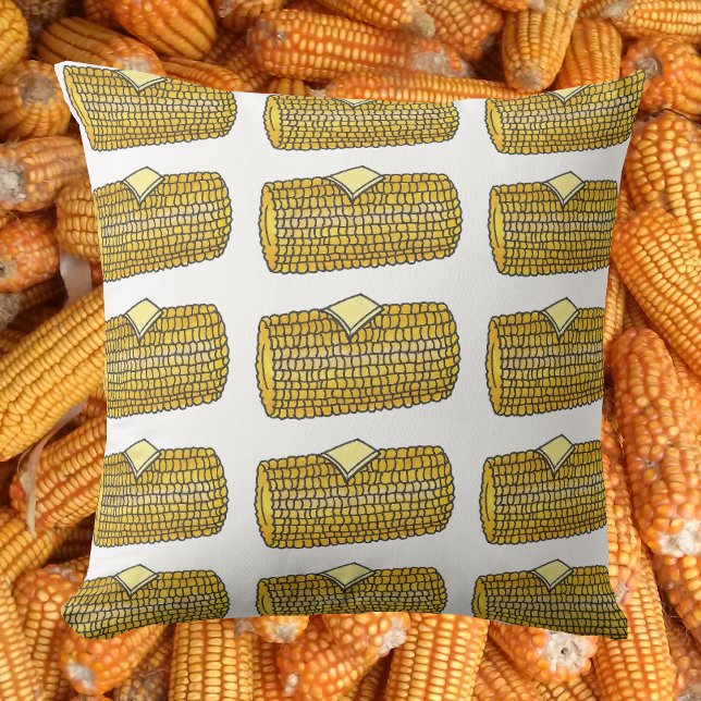 Yellow Ear Corn on the Cob Butter Picnic Food Cushion (Corn on the cob pillow)