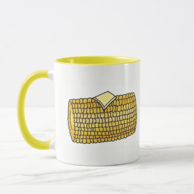 Yellow Ear Corn on the Cob Corncob Butter Picnic Mug (Left)