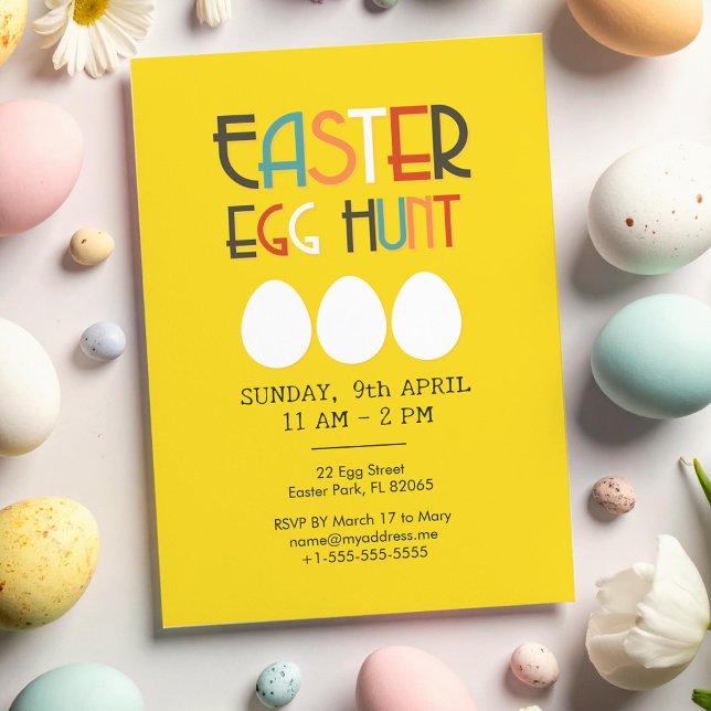 Yellow Easter Egg Hunt Invitation (Creator Uploaded)