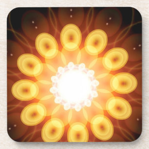 Yellow Egg Yolks in Digital Abstract Coaster