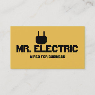 Yellow Electrician Electric Electricity Company Business Card