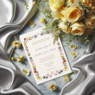 Yellow Elegance Floral Wildflower Bloom Wedding Invitation