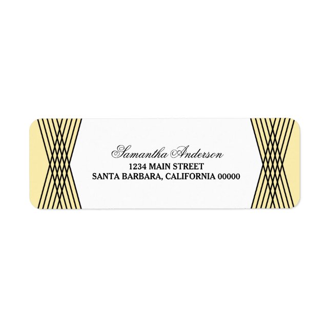 Yellow Elegant Deco Address Labels (Front)