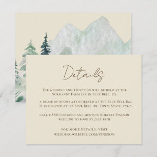 Yellow Elegant Mountains Details Wedding Enclosure Card