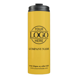 Yellow Elegant Promotional Company Business Logo Thermal Tumbler