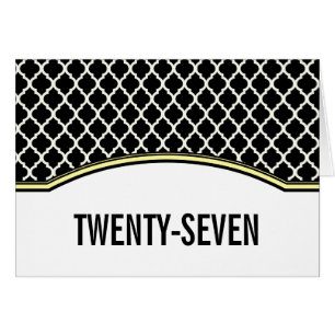 Yellow Elegant Quatrefoil Table Number Card