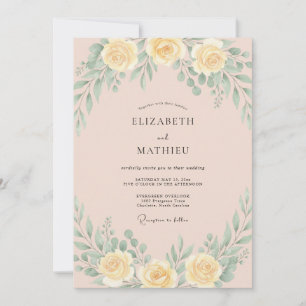 Yellow Elegant Spring Wedding Invitation