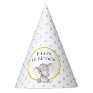 Yellow Elephant 1st First Birthday Little Peanut Party Hat