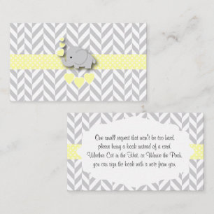 Yellow Elephant Baby Shower Bring a Book Enclosure Card