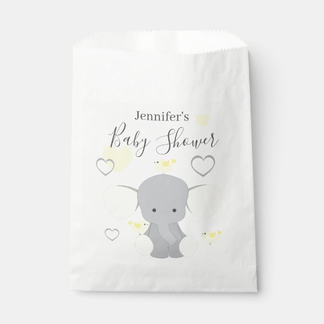Yellow Elephant Boy Girl Baby Shower Party  Favour Bags (Front)