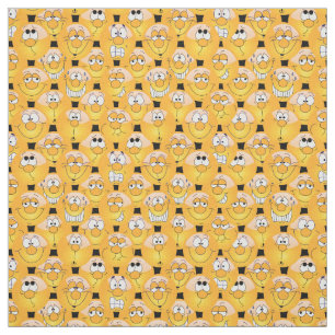 Yellow Emoji Pattern Fabric