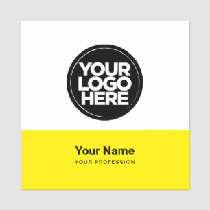 Yellow Employee Pin Name Tag or Magnetic with Logo