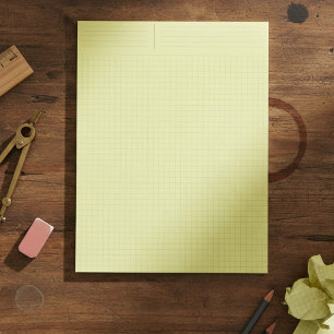 Yellow Engineering Graph Paper Pad (Grid Math)