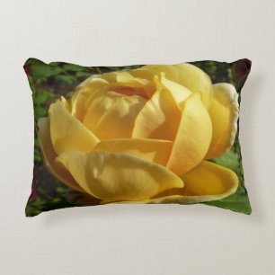 Yellow English Rose Decorative Cushion