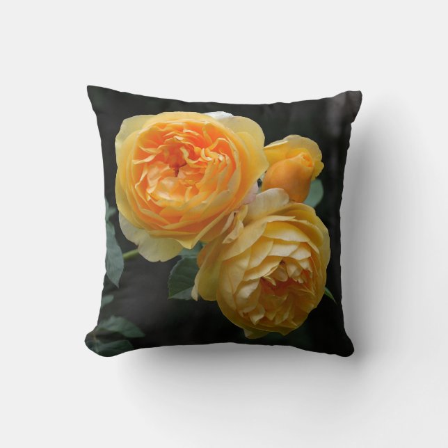 Yellow English Roses Cushion (Front)