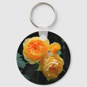 Yellow English Roses Key Ring