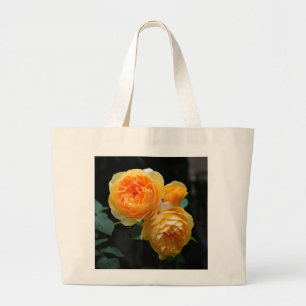 Yellow English Roses Large Tote Bag