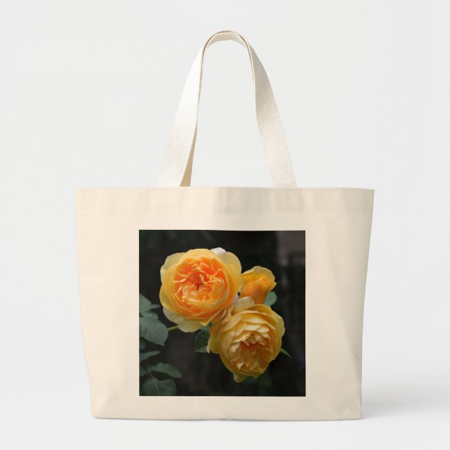 Yellow English Roses Large Tote Bag (Front)