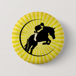 Yellow Equestrian 6 Cm Round Badge