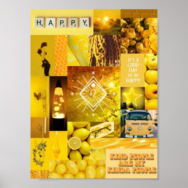 yellow esthetic leo poster (Front)
