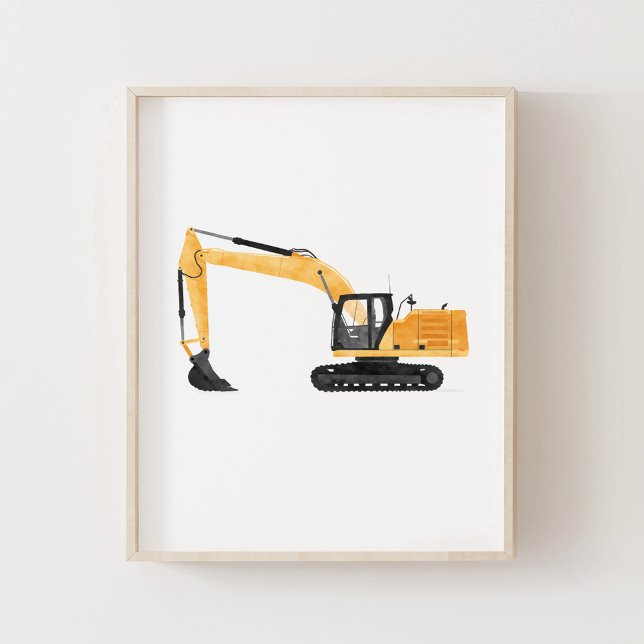 Yellow Excavator Contruction Kids Room Decor (Creator Uploaded)