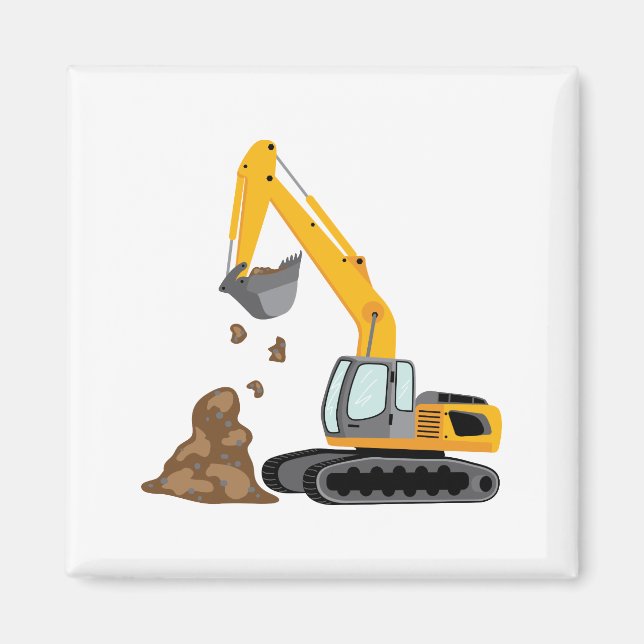 Yellow Excavator Magnet (Front)