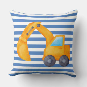Yellow Excavator Square Cushion