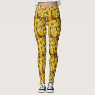 Yellow  Exercise Amaryllis Charm Gifts For Sister Leggings