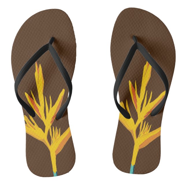 Yellow Exotic Flower Jandals (Footbed)