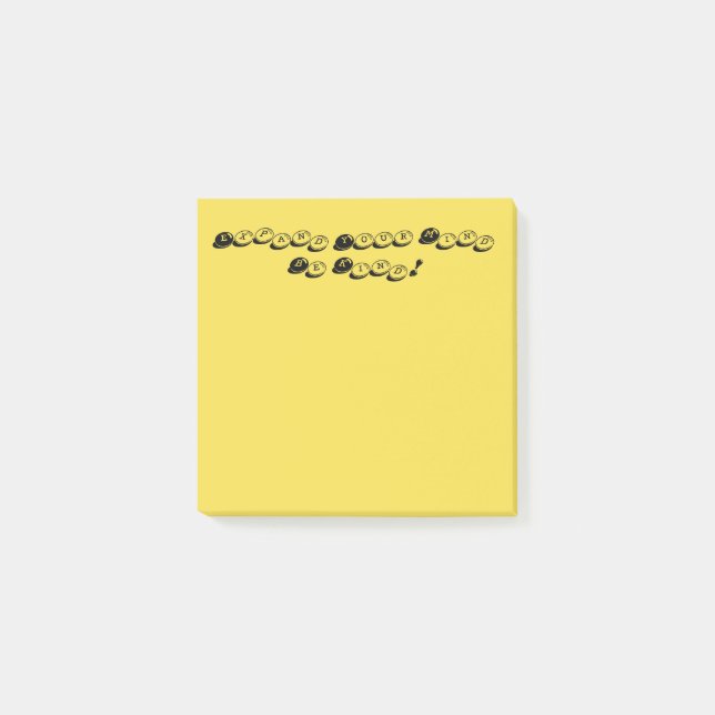 Yellow Expand Your Mind Be Kind Post it Notes (Front)