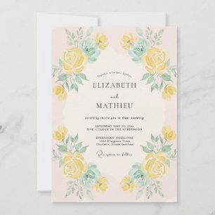 Yellow Exquisite Spring Wedding Invitation