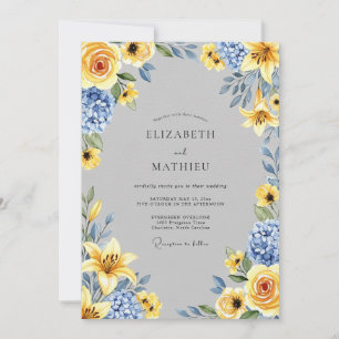 Yellow Exultant Spring Wedding Invitation