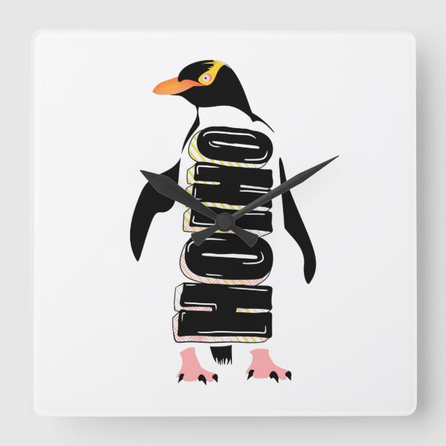 Yellow eyed penguin New Zealand bird Square Wall Clock (Front)