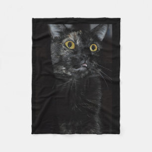 Yellow Eyes Cat Fleece Blanket
