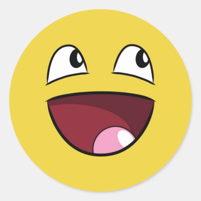 Yellow Face Classic Round Sticker (Front)