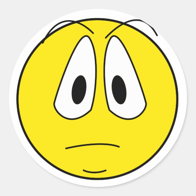 Yellow Face Classic Round Sticker (Front)