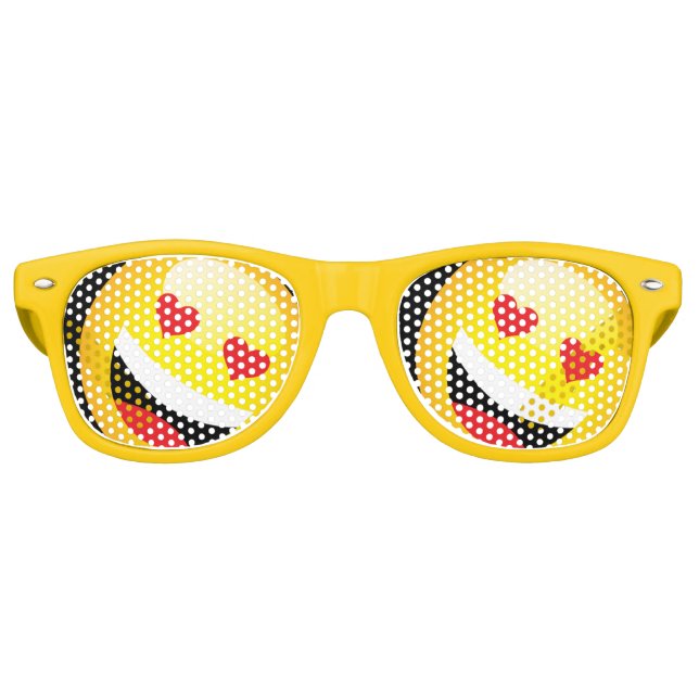 Yellow Face Emojo Party Emoticon Rave Retro Sunglasses (Front)
