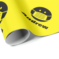 Yellow face mask smily emoji icon personalised