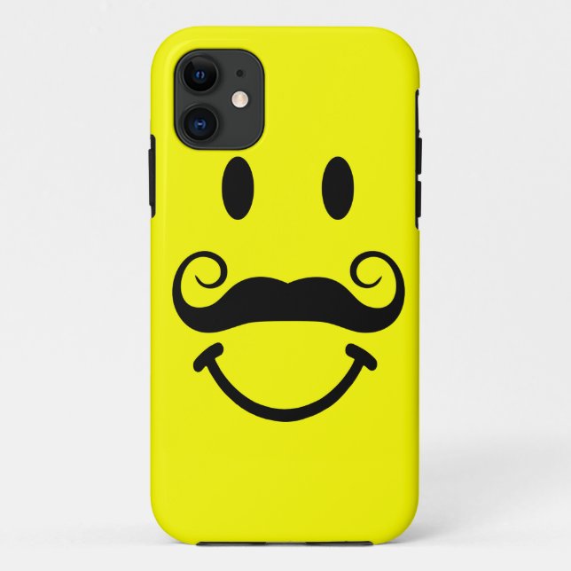 Yellow Face with Moustache iPhone 5 Case (Back)