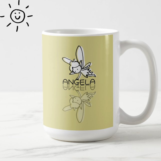 Yellow Fairy Reflection Doodle Custom Name  Coffee Mug (Creator Uploaded)