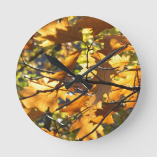 Yellow Fall Round Clock