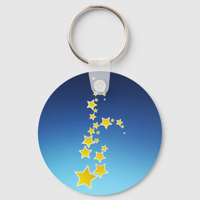 Yellow falling stars key ring (Front)