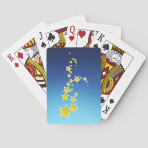 Yellow falling stars playing cards