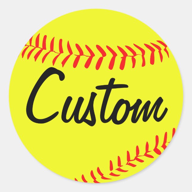 Yellow Fastpitch Softball Custom Stickers (Front)