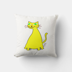 Yellow Fat Cat Cushion